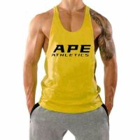 （Ready Stock)? Muscle Men Sports Fitness Vest Loose Casual Breathable Training Fashion Brand European And American I-Shaped Sleeveless T-Shirt Top ZV