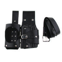 Pro Salon กรรไกรตัดผมคลิป Combs Leather Holster Hairdressing Tools Pouch Bottle Holder Waist Bag