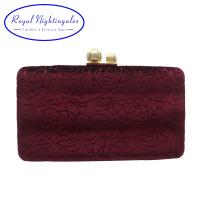 Royal Nightingales กระเป๋าคลัทช์กล่องเคสแข็งกำมะหยี่กระเป๋างานราตรีและกระเป๋าถือสำหรับผู้หญิงงานเลี้ยงบอลกระเป๋าคลัทช์สีแดงสีดำ