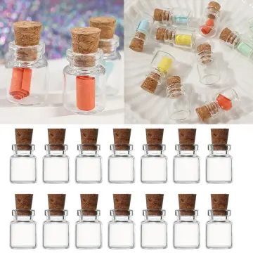 10PCS 14ml Small Mini Glass Bottle Vials Jars Wedding Wishing