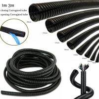 ▦ 3/1m Insulation Corrugated tube pipe nylon wire harness casing Cable Sleeves cord duct cover auto car Mechanical line protecter