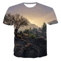 Summer New Scenery Palm Tree Graphic T Shirts For Men Fashion 3D Starry Sky Print T-shirt Casual O-Neck Short Sleeve T-shirt