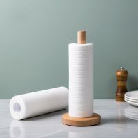 Beech Wooden Vertical Stand Roll Paper Stand Holder Kitchen Paper Towel Toilet Tissue Holder Household Kitchen Tool Toilet Roll Holders