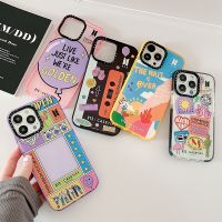 Casetify เคสโทรศัพท์มือถือแบบนิ่ม ใส กันกระแทก ลายเทปฉลาก สีเรืองแสง สําหรับ iPhone 13Pro MAX 12 11 Pro MAX i6 7 8Plus IX XS MAX XR