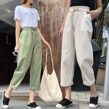 Mrat Full Length Pants Casual Loose Trouser Ladies Print Pocket Sports  Running Yoga Athletic Cotton and linen Pants Drawstring Casual Trousers -  Walmart.com