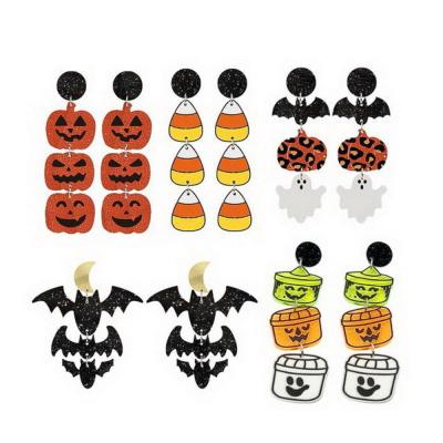 Halloween Earrings Dark Horror Halloween Earrings Leopard Print Earrings Pumpkin Earrings Dark Horror Earrings