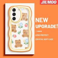 JIUMOO เคสปลอกสำหรับ Samsung S22บวก S22อัลตร้า5G ลายการ์ตูนหมีน่ารักดีไซน์ใหม่เคสมือถือกันกระแทกแบบใสนิ่มเคสโปร่งใสลายกล้องถ่ายรูปสุดสร้างสรรค์เคสป้องกันซิลิกาเจล