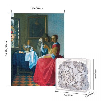 Vermeer- The Girl With The Wine Glass, 1659 Wooden Jigsaw Puzzle 500 Pieces Educational Toy Painting Art Decor Decompression toys 500pcs