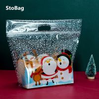 [HOT YAPJLIXCXWW 549] StoBag 50Pcs New Year Christmas Bread Packaging Bags Hnadle Santa Claus Toast Supplies For Home Handmade Gift