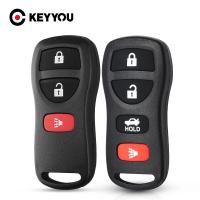 KEYYOU 3/4 Buttons Remote Control Key Shell Fob Car Case For Nissan Quest Tiida Livina X-Trail Paladin 2003 2004 2005 2006