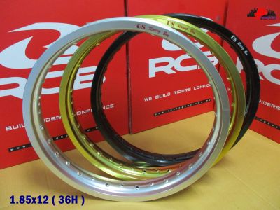 "RCB" size 1.85x12 (36H) ALUMINIUM WHEEL (US Racing Boy) "GOLD" "SILVER" "BLACK" // วงล้อ อลูมิเนียม 1.85x12 (36รู) สีทอง สีเงิน สีดำ สินค้าคุณภาพดี