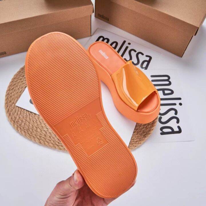 พร้อมส่ง-melissa-รองเท้าแตะ-พื้นหนา-เหมาะกับเดินชายหาด-แฟชั่นสําหรับผู้หญิง-2023-qyue-cnb