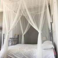 【LZ】☞❀  King Size Netting Black Bedding Home Deco 4 Corner Post Bed Canopy Soft and Breathe Freely Polyester Fabric Mosquito Net