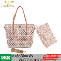 ThaiTeeMall-กระเป๋าถือ Feiyana หนังพียูเกรดพรีเมียม ใส่ของได้เยอะ รุ่น 1820DB พร้อมส่งจากไทย ซื้อใบใหญ่ แถมฟรี ใบเล็ก