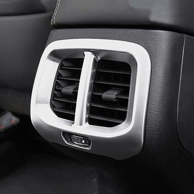 HOT LOZKLHWKLGHWH 576[HOT W] สำหรับ Jeep Cherokee KL 2014 2015 2016 2017 2018 ABS Chrome ที่นั่งด้านหลัง AC Outlet กล่อง Air Vent แผงภายในอุปกรณ์เสริม