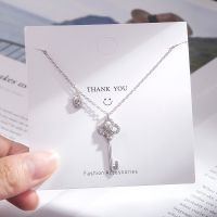 [Free ship] full diamond heart crown sun flower key necklace niche design mini lock gift female pendant