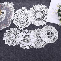 1PC Round Lace Doilies Crochet Round Lace Placemat Napkin Placemat Cup Dish Coaster Tea Set Vase Cushion Home Decoration Fabric