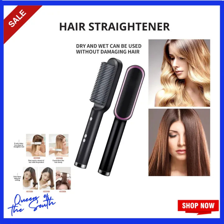 Electric Hair Straightener Comb Hair Straightening Brush Straightener Iron  Brush Styling Comb Straight Curler Styling Tool | Lazada PH