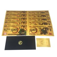 Anime Plastic Gold Banknote cards Demon Slayer Action Gold Color Banknotes for Fans Collection Gift