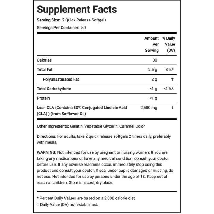 pipingrock-lean-cla-2500-mg-100-quick-release-softgels
