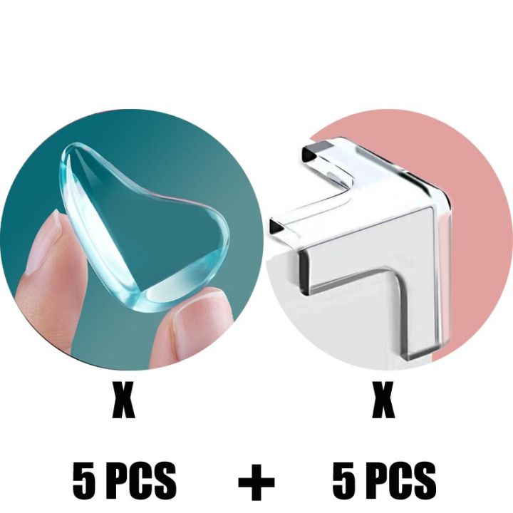 แผ่นป้องกันมุมพีวีซีใส10ชิ้นสำหรับป้องกันความปลอดภัยของเด็กทารกที่ป้องกันมุมเฟอร์นิเจอร์แบบนิ่มและขอบปิดป้องกันมุมแหลม