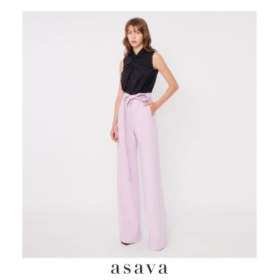 [asava ss23] Odette High-waisted Belt Pants กางเกงผู้หญิง ขายาว ทรงตรง แต่งคาดเข็มขัด กระเป๋าข้าง