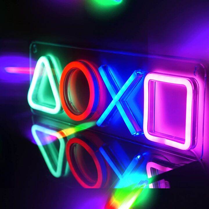 Gaming Neon Sign for PlayStation Icon, USB Powered LED Neon Light Game Room Decor Lazada