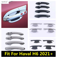 รถประตู Handle Bowl กรอบป้องกันตกแต่งสำหรับ Haval H6 2021 2022 ABS Chrome คาร์บอนไฟเบอร์อุปกรณ์เสริมภายนอก