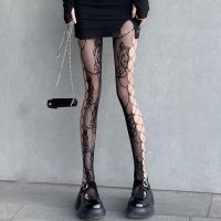 DSF Studio Rose Pattern Net Stockings Female Harajuku Y2K Hollow Sexy Temptation Pantyhose Pantyhose Female Lolita High Socks