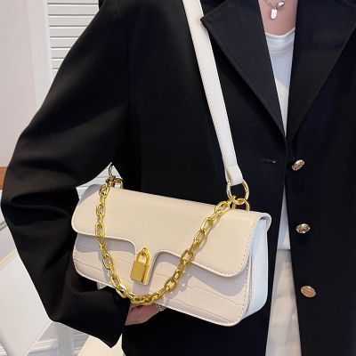 Chain alar new fashion one shoulder bag handbag 2022 small bread color stone profiling joker inclined shoulder bag
