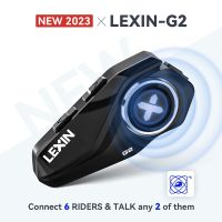 ใหม่ Lexin G2 รถจักรยานยนต์อินเตอร์คอมหมวกกันน็อกหูฟังบลูทู ธ มือถือสื่อสารได้ถึง 6 ไรเดอร์กับวิทยุ FM อินเตอร์คอม