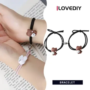 Buy Friendship Bracelets for 2 Cute Bracelets Set Magnetic Couple Bracelets  Pack 7 Styles Korean Creatures Bracelets Cartoon Angel and Demon Online in  India - Etsy