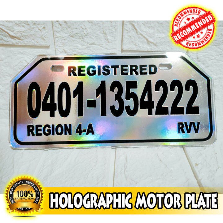 Motorcycle Virtual Plate HOLOGRAPHIC / Temporary Conduction Plate