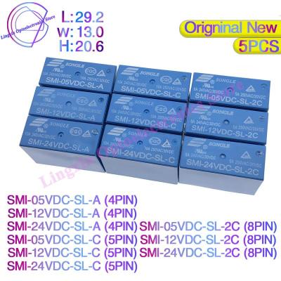 5PCS/lot SMI- 05V 12V 24VDC -SL-2C SMI-05VDC-SL-A SMI-12VDC-SL-C SMI-24VDC-SL-2C 10A 4/5/8PIN Relay 5V 12V 24V 100%Original new Nails  Screws Fastener