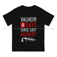 Large mens short sleeves 0 Days Since Last Accident Tshirt Valheim Viking Game Basic T Men Clothes New Design Big Sale 4XL.5XL.6XL