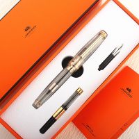 Jinhao 82 Fountain Pen Transparent Fluorescence Color Acrylic Medium Point Gold Trim with Converter Set School Supplies