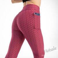 【hot sale】♠❁❄ C04 Cross-Border Amazon Pocket Yoga Pants Womens Slim-Fit Foreign Trade Leggings for Hip-Lifting Bubble Sweat-Absorbing High Elastic Women