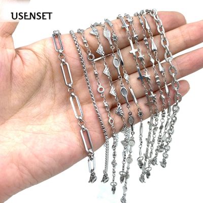 USENSET 11 Styles Charm Bracelet Necklace Women Jewelry Stainless Steel Rope Chains Stars Bangles Never Rub Off Bracelets Gifts