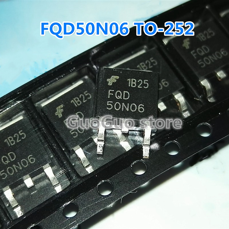 10pcs FQD50N06 FQD 50N06 50A 60V N-Channel 50N06 SMD TO-252 