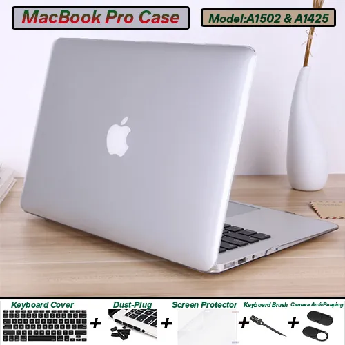 5 In 1] Macbook Pro Retina 13 inch Case Compatible with A1502 & A1425  (Older Version Release 2015-end 2012) Plastic Hard Shell Case & Keyboard  Cover & Screen Protector Crystal | Lazada PH