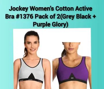 Buy Jockey Black Non Padded Non Wired 1376 Sports Bra for Women