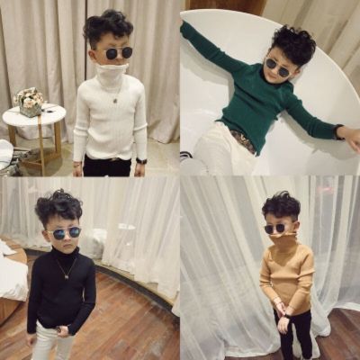 Kids Sweaters Autumn Girls Turtleneck Sweaters 1-6Yrs Baby Boys Pullover Winter Knitted Bottoming Ribbed Boys Sweaters