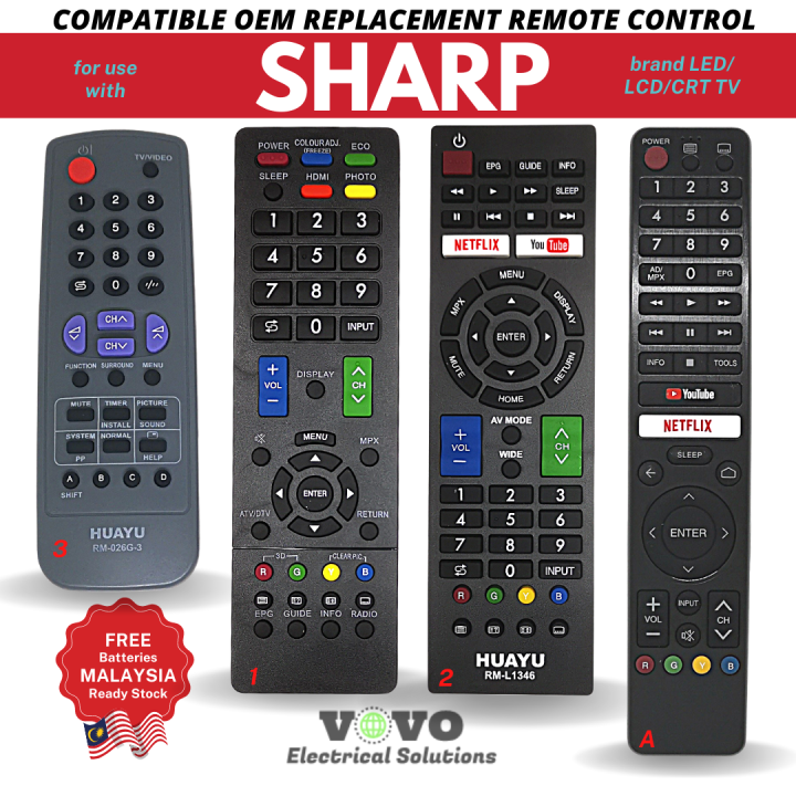 Télécommande tv universelle compatible sharp lcd led plasma