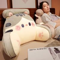 【CW】New Kawaii Cat Plush Waist Pillow Neck Protection Cushion Stuffed Soft Lovely Animal Bed Pillow Nice Home Decor Gifts