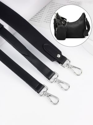 suitable for prada Mens bag wide shoulder strap strap replacement accessories Messenger cowhide black bag strap adjustable single purchase