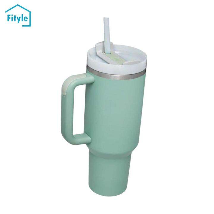 40oz Tumbler Travel Coffee Mug Cup With Handle Insulated Reusable Stainless  Steel Car Water Bottle Iced Coffee Cup Travel Mug