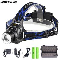 Headlight XML T6 L2 LED Headlamp Zoomable Head Lamp Torch 5000lumens Powerful Rechargeable LED Flashlights for Hunting Fishing