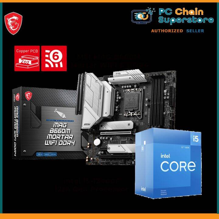 Intel i5-12400 / i5-12400F i5 12th Gen LGA1700 Processor MSI MAG B660M ...