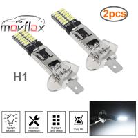 MovFlax 2ชิ้น H3 H1 Canbus แสงไฟขาวจัดรถยนต์ไฟตัดหมอก12V 6000K หลอดไฟไฟหน้ารถมอเตอร์ไซค์แบบ LED วิ่งหลอดไฟรถจักรยานยนต์อัตโนมัติ