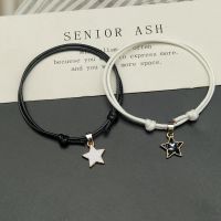 2 PCS/Set New Fashion Couple Bracelets BlacK White Rope Stars Bracelet for Women and Men Paired Bracelets Gifts for Lovers